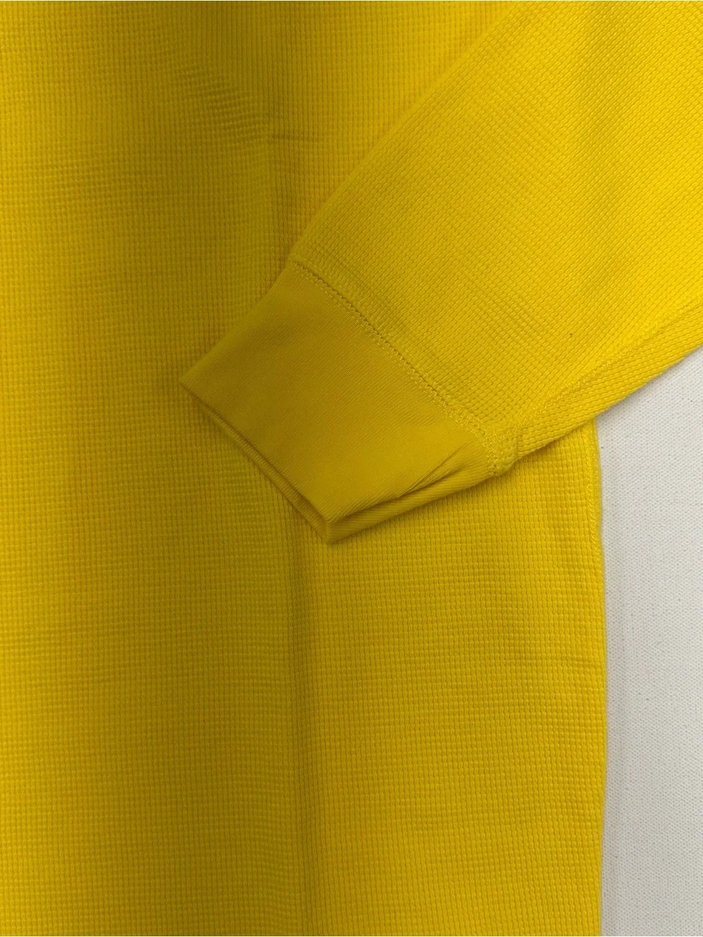 Polo Ralph Lauren Shirt Men XL Waffle Knit Thermal Heavy Cotton Crewneck Yellow